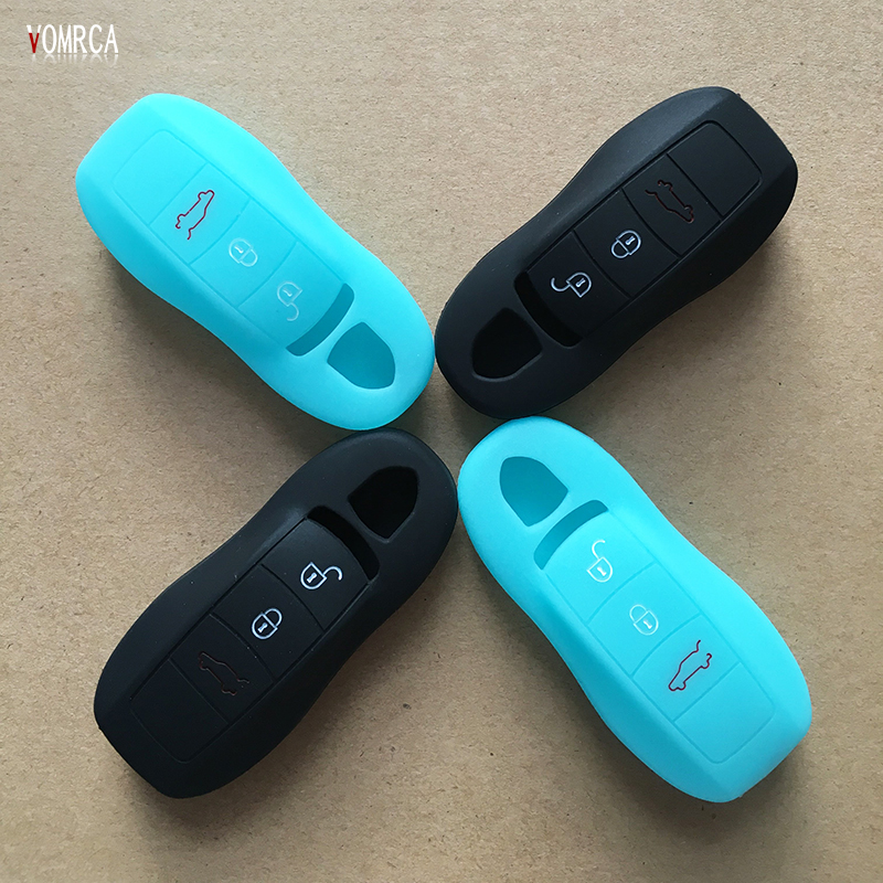  Boxster Cayman Macan Panamera Cayenne 911  ȣ  ֽ Ǹ  Ű Ѳ Ŀ ̽ Ȧ ƼĿ/Newest Silicone rubber key fob cover case holder sticker for
